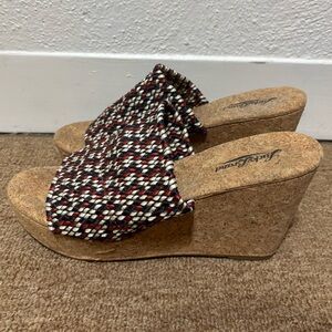 Lucky Brand Marilynn Americana Cork Platform Sandals size 7.5